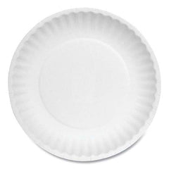 AJM Packaging Corporation - Paper Plates, 6" Diam, White, Bulk Pack, 1000/Carton - First Tool & Supply