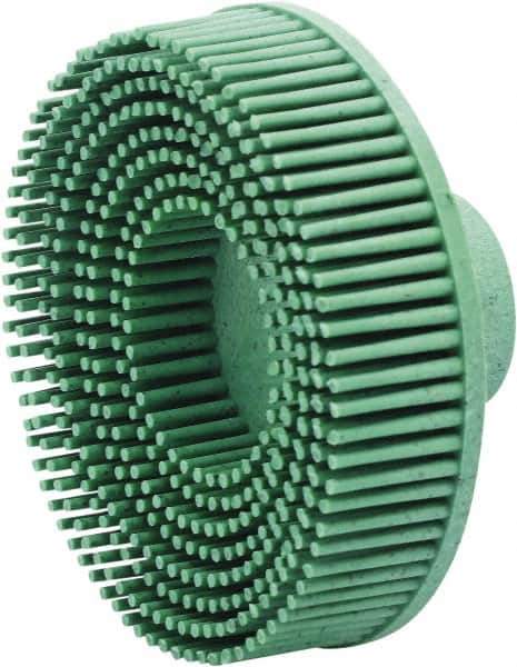 Value Collection - 3" 50 Grit Ceramic Straight Disc Brush - Threaded Hole Connector, 5/8" Trim Length, 1/4-20 Threaded Arbor Hole - First Tool & Supply