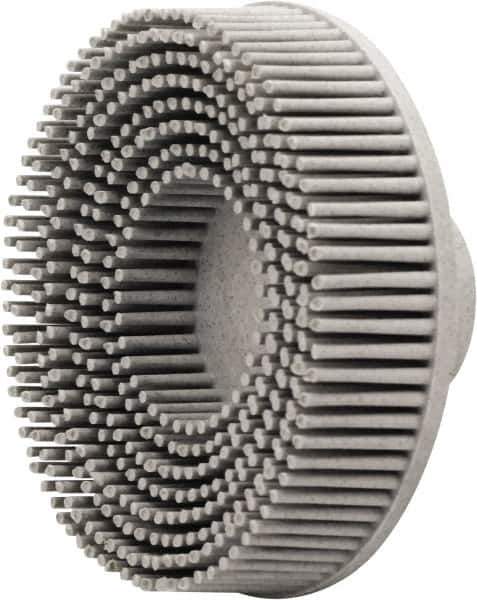 Value Collection - 3" 120 Grit Ceramic Straight Disc Brush - Threaded Hole Connector, 5/8" Trim Length, 1/4-20 Threaded Arbor Hole - First Tool & Supply