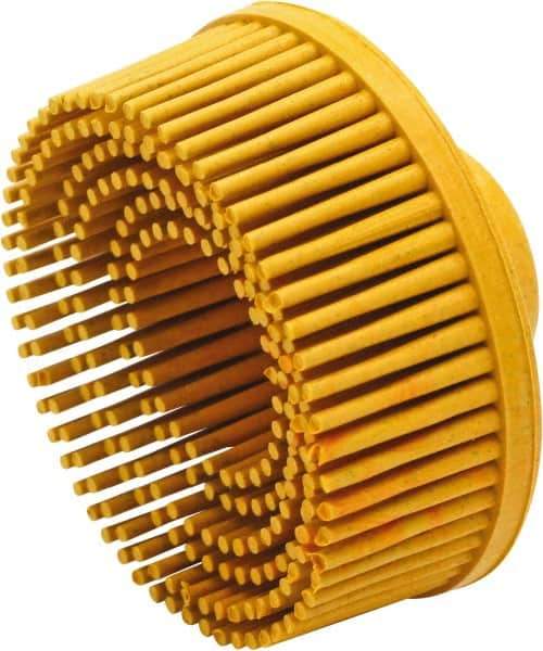 Value Collection - 2" 80 Grit Ceramic Straight Disc Brush - Threaded Hole Connector, 5/8" Trim Length, 1/4-20 Threaded Arbor Hole - First Tool & Supply