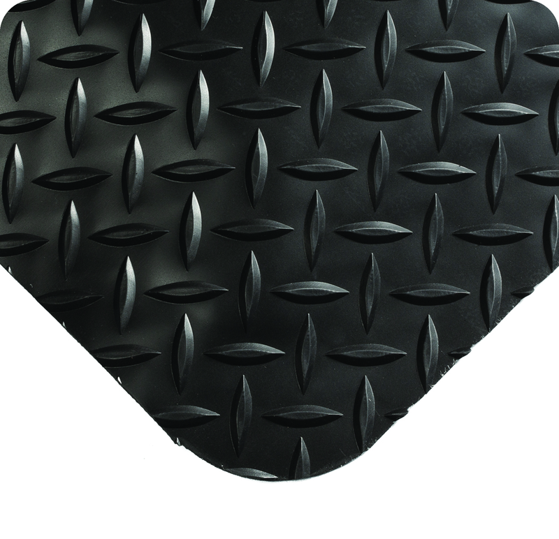 Diamond Plate SpongeCote Floor Mat - 3' x 5' x 9/16" Thick - (Black Anti-Fatigue) - First Tool & Supply