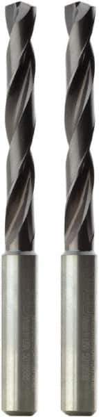 Seco - Letter P 140° Solid Carbide Jobber Drill - TiAlN Finish, Right Hand Cut, Spiral Flute, Cylindrical Shank, 103mm OAL, Standard Point - First Tool & Supply