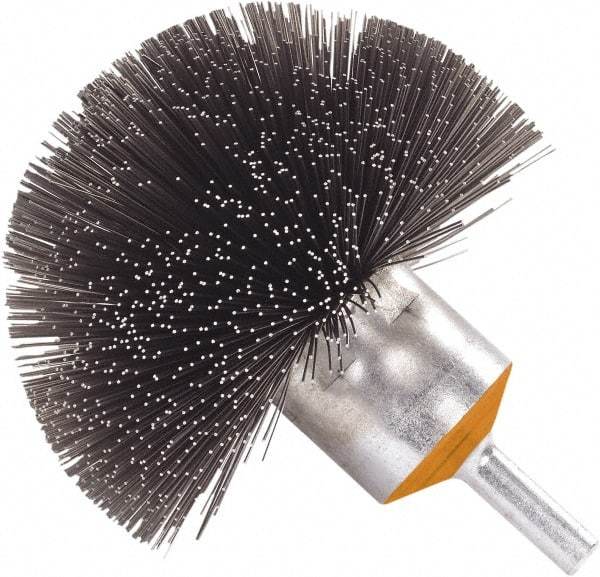 WALTER Surface Technologies - 3" Brush Diam, Crimped, End Brush - 1/4" Diam Shank, 3" Pilot Diam, 15,000 Max RPM - First Tool & Supply