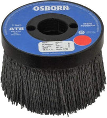 Osborn - 3" 80 Grit Silicon Carbide Crimped Disc Brush - Medium Grade, Plain Hole Connector, 1-1/2" Trim Length, 3/4" Shank Diam, 7/8" Arbor Hole - First Tool & Supply