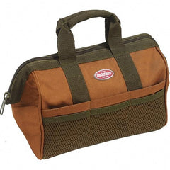 Bucket Boss - 6 Pocket Brown & Green Polyester Tool Bag - 13" Wide x 8" Deep x 10" High - First Tool & Supply