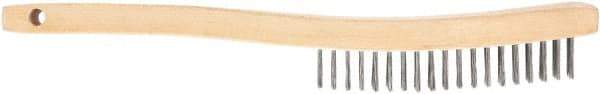 DeWALT - 7 Rows x 3 Columns Steel Scratch Brush - 7-3/4" OAL, 5/8" Trim Length, Wood Toothbrush Handle - First Tool & Supply