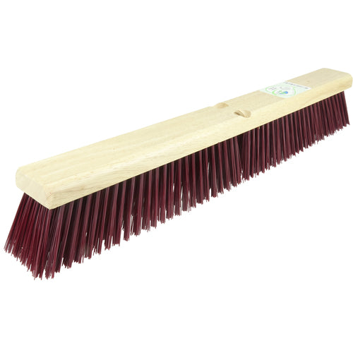 24″ Green Works Sweep, Coarse Maroon Fill with Rubberwood Block - First Tool & Supply