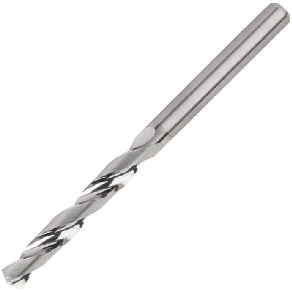 Kennametal - 6.4mm 135° Solid Carbide Jobber Drill - Bright Finish, Right Hand Cut, Spiral Flute, Straight Shank, 91mm OAL, Standard Point - First Tool & Supply