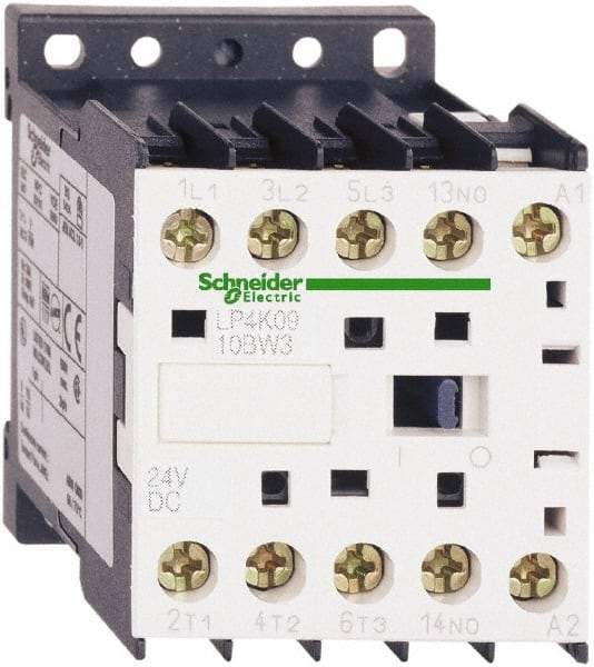 Schneider Electric - 3 Pole, 24 Coil VDC, 6 Amp at 440 VAC, Nonreversible IEC Contactor - BS 5424, CSA, IEC 60947, NF C 63-110, RoHS Compliant, UL Listed, VDE 0660 - First Tool & Supply