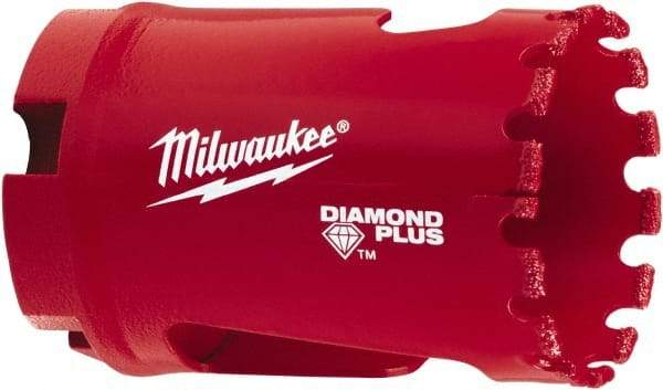 Milwaukee Tool - 1-3/8" Diam, 1-1/2" Cutting Depth, Hole Saw - Diamond Grit Saw, Continuous Edge - First Tool & Supply