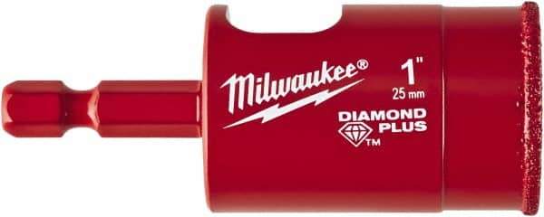 Milwaukee Tool - 1" Diam, 1-1/2" Cutting Depth, Hole Saw - Diamond Grit Saw, Continuous Edge - First Tool & Supply