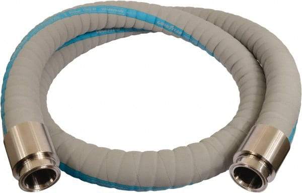 Continental ContiTech - 2" Inside x 2.53" Outside Diam, 220°F, Tri-Clovers Food & Beverage Hose - 3" Bend Radius, Gray, 20' Long, 250 Max psi, 29 Vacuum Rating - First Tool & Supply