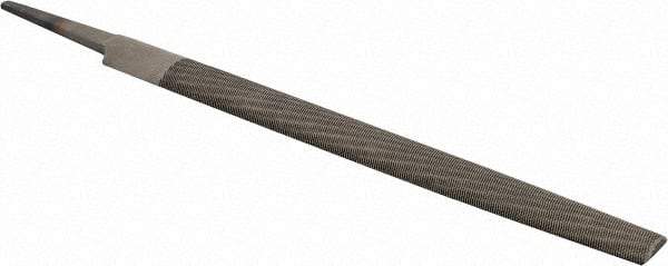 PFERD - 8" Long, Second Cut, Half Round American-Pattern File - Double Cut, 0.22" Overall Thickness, Tang - First Tool & Supply