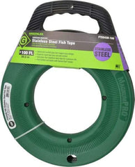 Greenlee - 100 Ft. Long x 1/8 Inch Wide, 0.045 Inch Thick, Stainless Steel Fish Tape - 400 Lb. Pulling Strength, Includes Case - First Tool & Supply