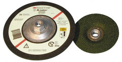 3M - 36 Grit, 7" Wheel Diam, 1/8" Wheel Thickness, Type 27 Depressed Center Wheel - First Tool & Supply