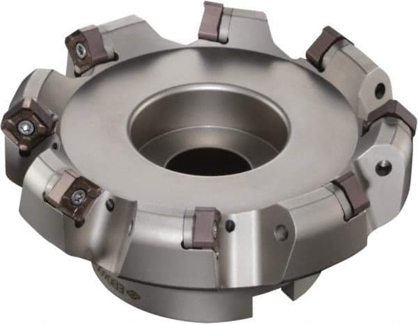 Sumitomo - 2-1/2" Cut Diam, 1" Arbor Hole, 6mm Max Depth of Cut, 45° Indexable Chamfer & Angle Face Mill - 5 Inserts, ONMT 05T6\xB6SNMT 13T6\xB6XNET 13T6 Insert, Right Hand Cut, Through Coolant, Series DualMill - First Tool & Supply