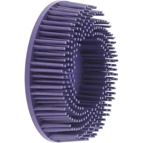Value Collection - 3" 36 Grit Ceramic Straight Disc Brush - Very Coarse Grade, Type R Quick Change Connector, 3/4" Trim Length, 0.37" Arbor Hole - First Tool & Supply
