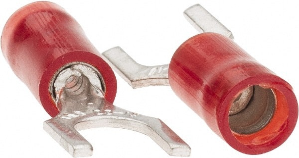 Value Collection - #10 Stud, 22 to 18 AWG Compatible, Partially Insulated, Crimp Connection, Standard Fork Terminal - First Tool & Supply