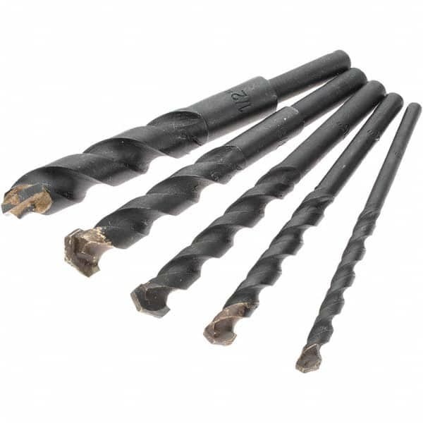 Value Collection - 3/16 to 1/2", 130° Point, Black Oxide Finish, Carbide-Tipped Drill Bit Set - First Tool & Supply