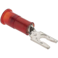 Value Collection - #4 Stud, 22 to 18 AWG Compatible, Partially Insulated, Crimp Connection, Locking Fork Terminal - First Tool & Supply