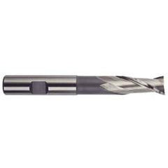 3/8 Dia. x 3-5/16 Overall Length 2-Flute Square End High Speed Steel SE End Mill-Round Shank-Extension -TiN - First Tool & Supply