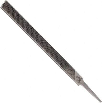 Anglo American - 10" Long, Second Cut, Mill American-Pattern File - Single Cut, 0.16" Overall Thickness, Tang - First Tool & Supply