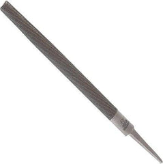 Anglo American - 10" Long, Smooth Cut, Half Round American-Pattern File - Double Cut, 0.28" Overall Thickness, Tang - First Tool & Supply