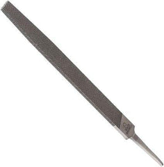 Anglo American - 10" Long, Smooth Cut, Flat American-Pattern File - Double Cut, 0.24" Overall Thickness, Tang - First Tool & Supply