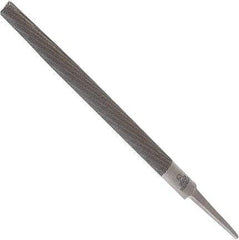 Anglo American - 4" Long, Second Cut, Half Round American-Pattern File - Double Cut, 0.12" Overall Thickness, Tang - First Tool & Supply