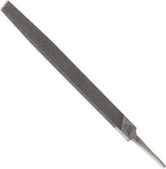 Anglo American - 14" Long, Bastard Cut, Flat American-Pattern File - Double Cut, 0.3" Overall Thickness, Tang - First Tool & Supply