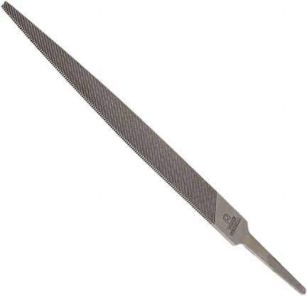 Anglo American - 6" Long, Smooth Cut, Warding American-Pattern File - Double Cut, 0.08" Overall Thickness, Tang - First Tool & Supply