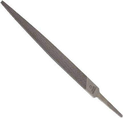 Anglo American - 6" Long, Smooth Cut, Warding American-Pattern File - Double Cut, 0.08" Overall Thickness, Tang - First Tool & Supply