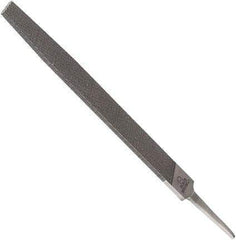 Anglo American - 8" Long, Smooth Cut, Flat American-Pattern File - Double Cut, 0.18" Overall Thickness, Tang - First Tool & Supply