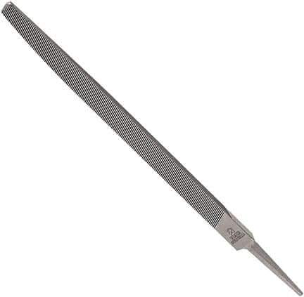 Anglo American - 6" Long, Smooth Cut, Triangle American-Pattern File - Double Cut, 0.39" Overall Thickness, Tang - First Tool & Supply