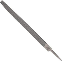 Anglo American - 8" Long, Smooth Cut, Triangle American-Pattern File - Double Cut, 0.55" Overall Thickness, Tang - First Tool & Supply