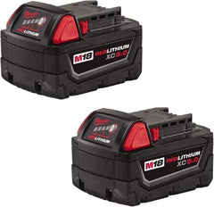 Milwaukee Tool - 18 Volt Lithium-Ion Power Tool Battery - 5 Ahr Capacity, 110 min Charge Time, Series RED LITHIUM - First Tool & Supply