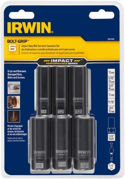 Irwin - 6 Piece Bolt Extractor Set - Magnetic Rail - First Tool & Supply