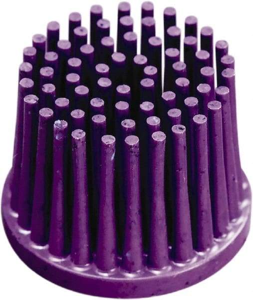 3M - 1" 36 Grit Ceramic Straight Disc Brush - Very Coarse Grade, Type R Quick Change Connector, 3/4" Trim Length, 0.37" Arbor Hole - First Tool & Supply