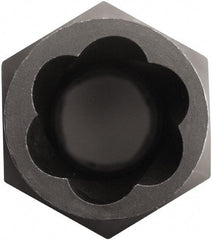 Irwin - 1/2" Drive Reverse Spiral Flute Hex Bolt Remover - 1/4" Hex, 1-3/4" OAL - First Tool & Supply