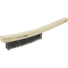 Hand Wire Scratch Brush, .012 Steel Fill, Curved Handle, 3 × 19 Rows - First Tool & Supply