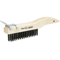 Hand Wire Scratch Brush w/Scraper, .012 Steel Fill, Shoe Handle, 4 × 16 Rows - First Tool & Supply