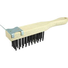 Hand Wire Scratch Brush w/Scraper, .012 Steel Fill , 4 × 11 Rows - First Tool & Supply