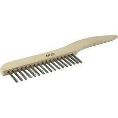 Hand Wire Scratch Brush, .012 Stainless Fill, Shoe Handle, 1 × 17 Rows - First Tool & Supply