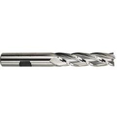 3/4 Dia. x 5-1/4 Overall Length 4-Flute Square End High Speed Steel SE End Mill-Round Shank-Center Cutting -TiN - First Tool & Supply