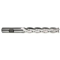 7/8 Dia. x 7-1/4 Overall Length 4-Flute Square End High Speed Steel SE End Mill-Round Shank-Center Cutting -TiN - First Tool & Supply