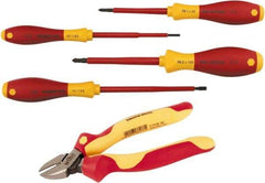 Wiha - 5 Piece Phillips Screwdriver, Slotted & Cutters Hand Tool Set - Comes in Vinyl Pouch - First Tool & Supply