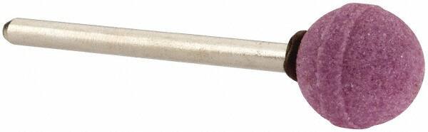 Rex Cut Product - 1/2" Head Diam x 1/2" Thickness, B121, Ball End, Aluminum Oxide Mounted Point - White, Medium Grade, 45,370 RPM - First Tool & Supply