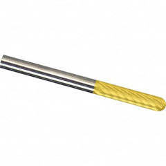 Made in USA - 1/8" Cut Diam, 1/4" Shank Diam, Carbide Diamond Cut Cylinder Burr with Radius - First Tool & Supply