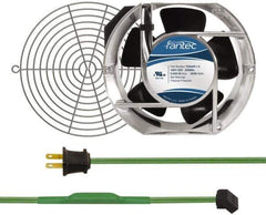 Made in USA - 115 Volts, AC, 240 CFM, Oval Tube Axial Fan Kit - 0.46 Amp Rating, Includes Fan, Fan Filter, 151mm High x 172mm Wide x 51mm Deep, Thermostatically Controlled Fan Cord - First Tool & Supply