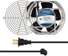 Made in USA - 115 Volts, AC, 240 CFM, Oval Tube Axial Fan Kit - 0.46 Amp Rating, 151mm High x 172mm Wide x 51mm Deep, Includes Fan, Fan Guard, Fan Cord - First Tool & Supply